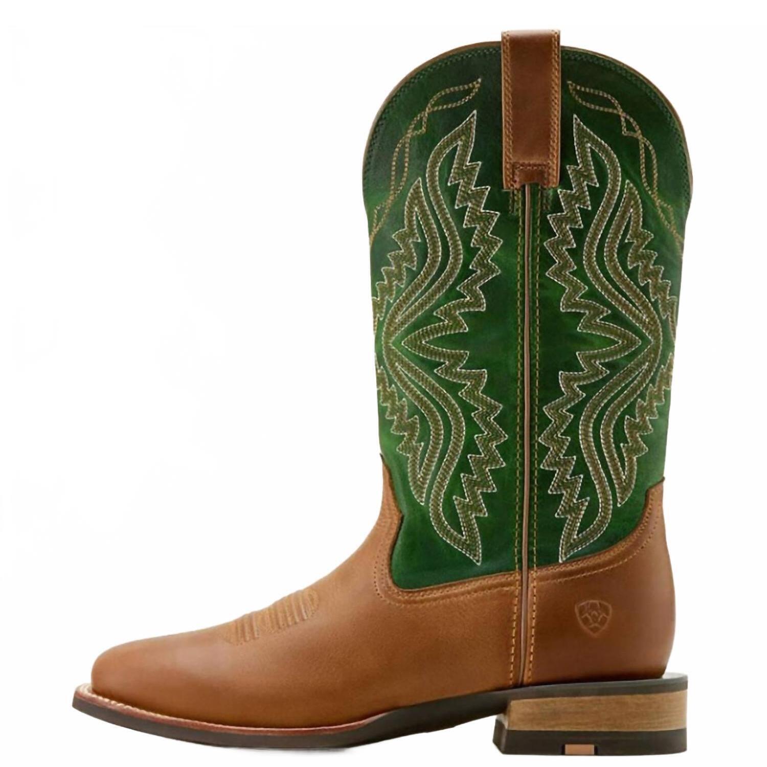 New Ariat Men's Baxter Ats Cowboy Boot In Wheat/Lime